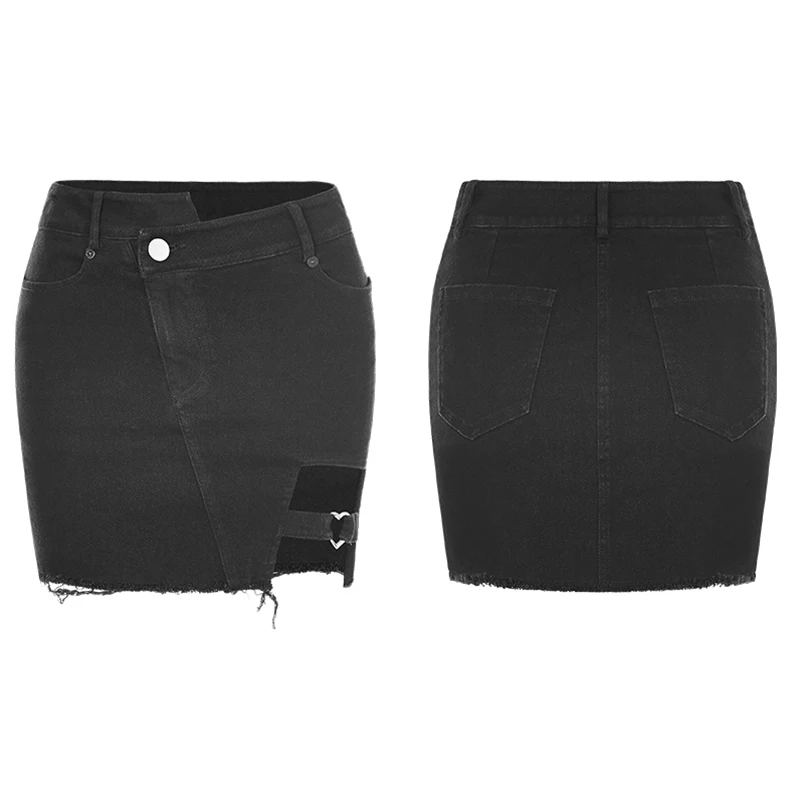 Асимметричная мини-юбка в стиле рок сексуальная клубная короткая юбка из хлопка