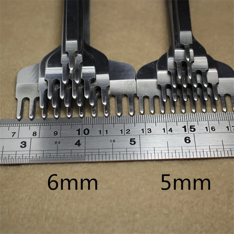 

4 pcs 3/4/5/6mm Leather Craft Tools Hole Punches Stitching Punch Tool 1+2+4+6 10 Prong T10