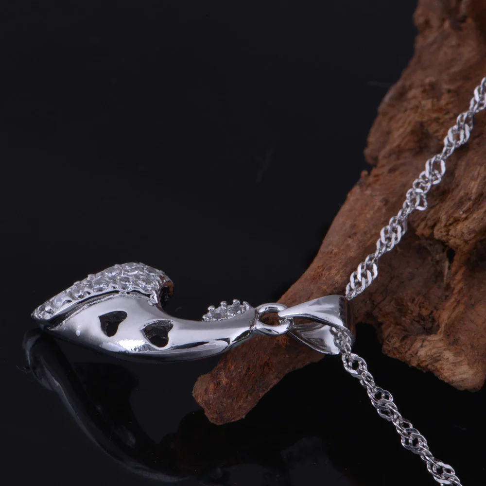 Высокое качество дизайн 18 K Белый Золотой геометрические и пустые сердечки CZ