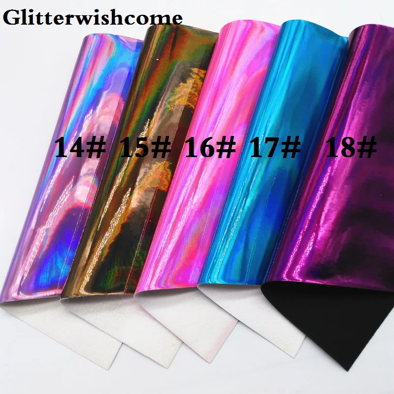 Glitterwishcome 21X29 см A4 размер винил для бантов Cuero Sintetico гладкая Переливающаяся кожа Fabirc винил для бантов, GM017A
