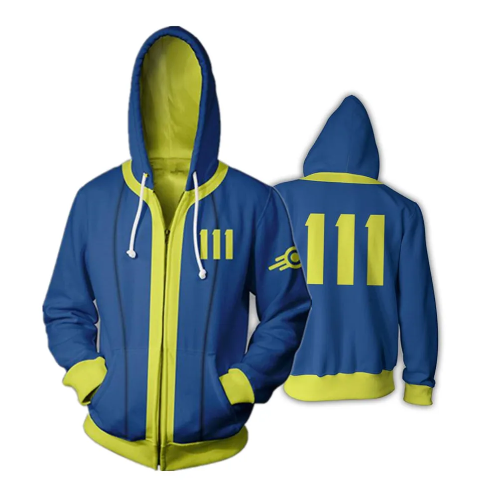 

Fallout 4 Hoodie 3D Printed Zipper Up Hoodie Nate Vault 111 Coaply Hoodie Coat Unisex Sweatshirt Pullover Hoody Streetwear Men