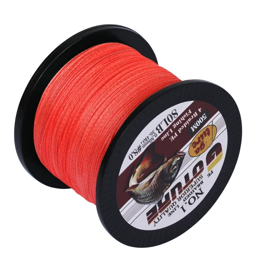 Color Orange Goture Марка Плетеный Рыбалка линии 500 м/547 ярдов multifilament ПЭ 4 нити Рыбалка шнур 12LB-80LB сильный Япония Технология - Цвет: Color Orange