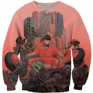 color as the picture Ух девушка Акира Kaneda Neo Tokyo Аниме Толстовка с круглым вырезом на шее с горячая Распродажа модные Для Мужчин's Для женщин пуловер с длинными рукавами ZS677 - Цвет: color as the picture