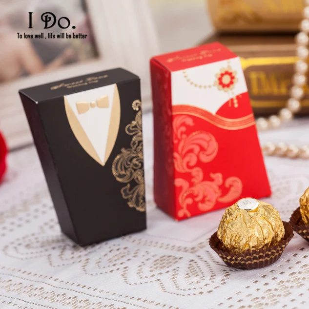 Free Shipping 5 Pairs Bride And Groom Wedding Favor Boxes Candy Box Casamento Favors Gifts | Дом и сад