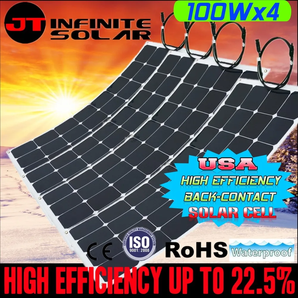 Лидер продаж солнечная панель 400 Вт равно 4 шт. 100 Гибкая Sunpow 32 125 мм * ячейка для RV