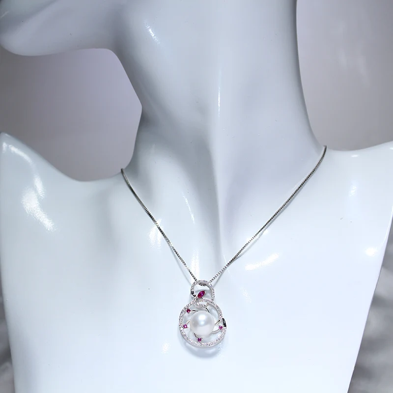 

YIKALAISI 925 sterling silver jewelry for women natural 10-11mm pearl jewelry pendants for girl gift real