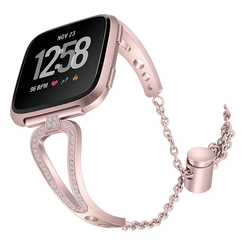 Модные роскошные женские Ремешки для наручных часов Fitbit Versa сменные Кристальные
