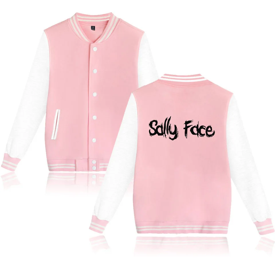 PINK SALLY JACKET XXS-XXXXL, бейсбольная куртка для игры sally face, унисекс, толстовки, Толстовка sally face eyes, маскарадные костюмы, куртка, пальто размера плюс - Цвет: PINK SALLY JACKET