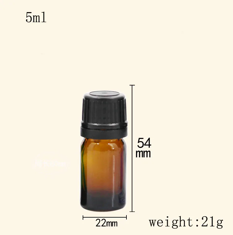 

12/30/50pcs 5ML Empty Glass Bottles Mini Essential Oil Vials Inner Plug. DIY Liquid Packaging Bottles With Black Security Caps