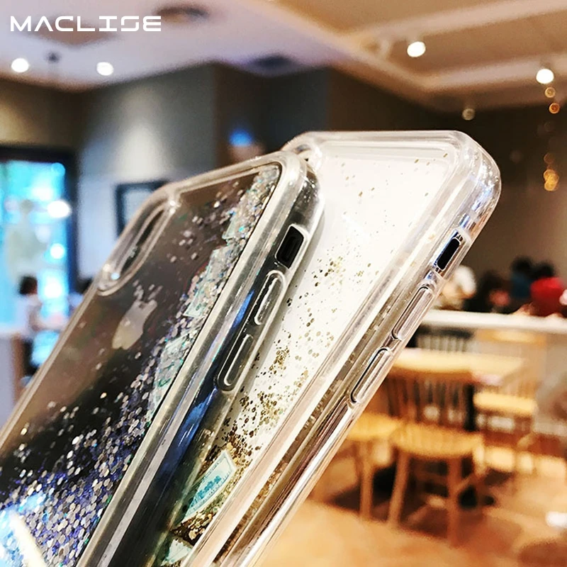 Чехол для iPhone 7 8 Plus XR XS Max 11 Жесткий из поликарбоната с блестками |
