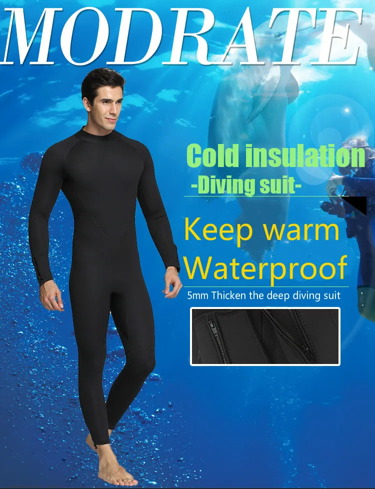 

5mm diving suit men's suede interior warm cold wet clothes and surf clothes