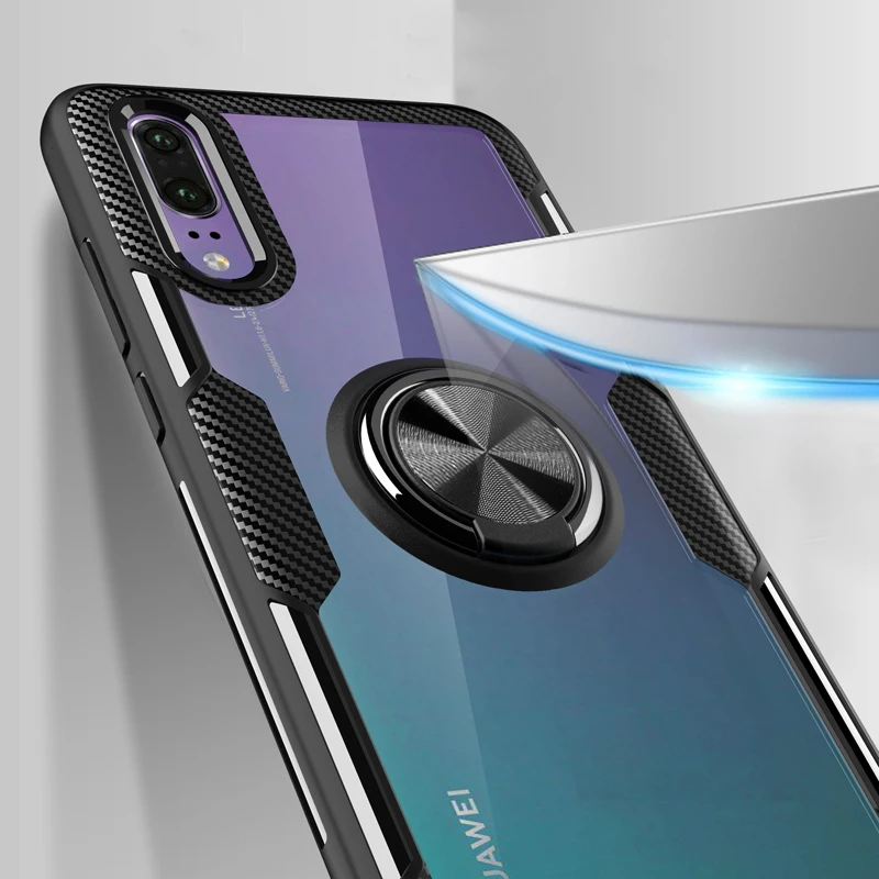 Чехол для Huawei P30 Роскошный прозрачный чехол из поликарбоната и углеродного