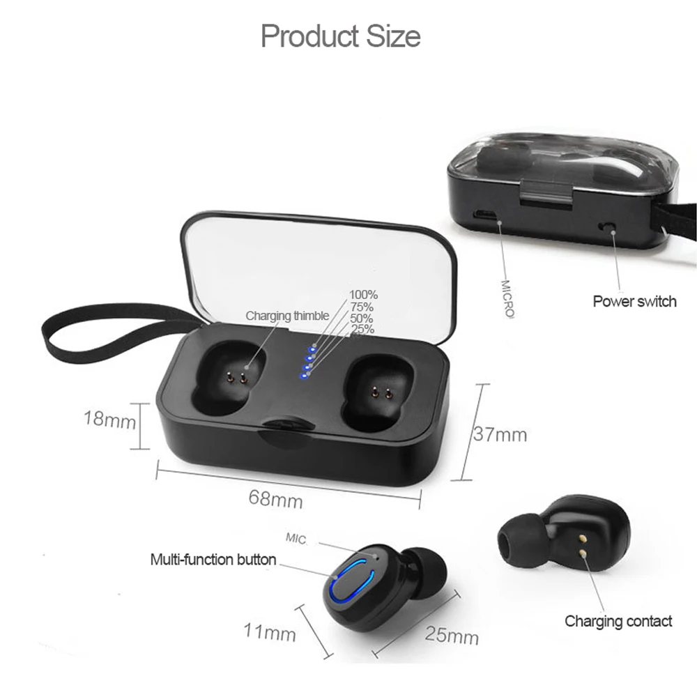 T18s TWS 5 0 беспроводные Bluetooth наушники спортивные Беспроводная гарнитура