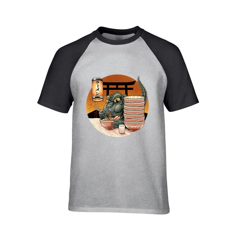Military ramenzilla dragon king of monsters polkadothero on sale Men Japanese anime print tshirt black white t-shirt top t shirt | Мужская