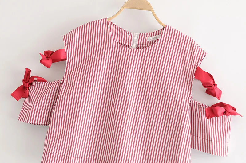 Fashion Women Star 42-8108 European and American fashion wind striped bandage jacket |