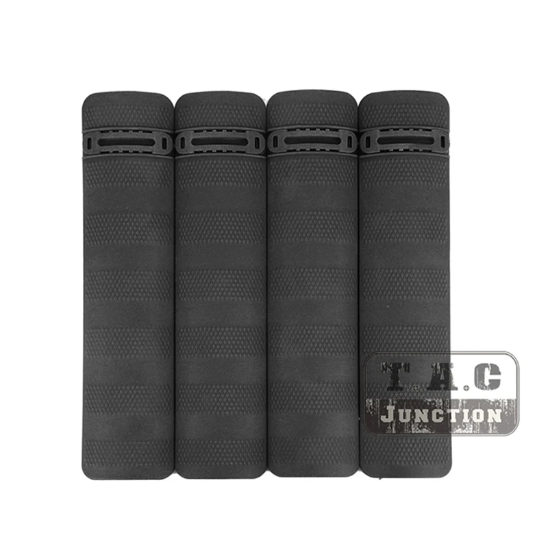 BK 4-Pack 6,2 дюймов битва рельсы Чехлы панели ручки защита для рук 20 мм Пикатинни Нескользящая текстурированная - Цвет: BK