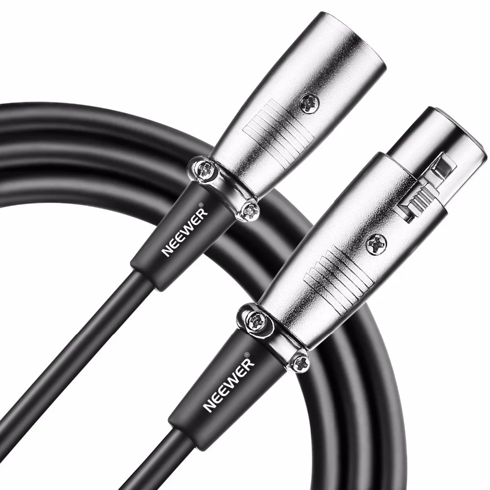 Neewer 6 М Универсальный 3 контактный XLR штекер к гнездовой микрофонный кабель для