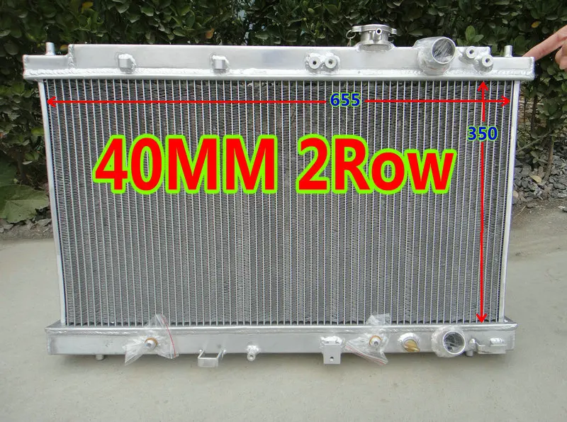 40mm 2 Row Aluminum Radiator FOR Honda Integra Acura DC2 B18 LS/GS/GS-R/Type-R 1994-2001 1.8L I4 AT/MT 95 96 97 98 99 00 | Автомобили и