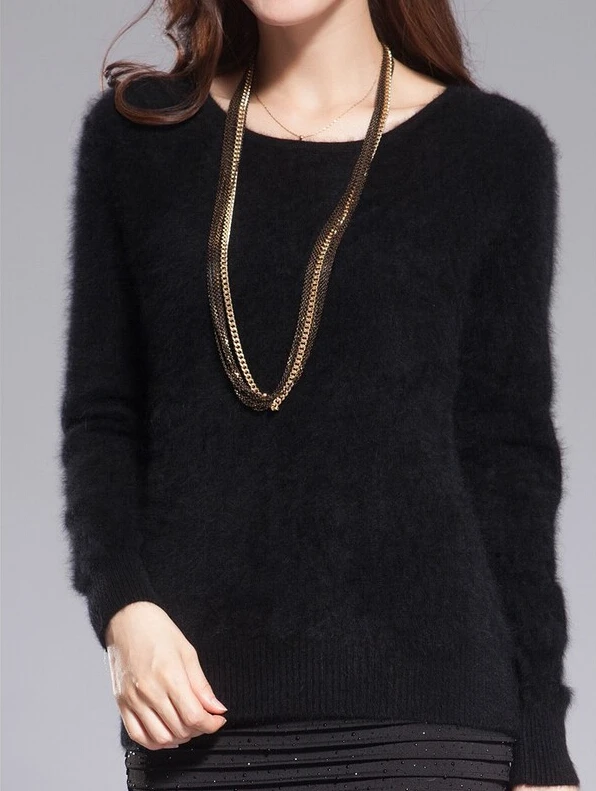 Супер Теплый норковый кашемировый мягкий эластичный свитер и пуловеры для