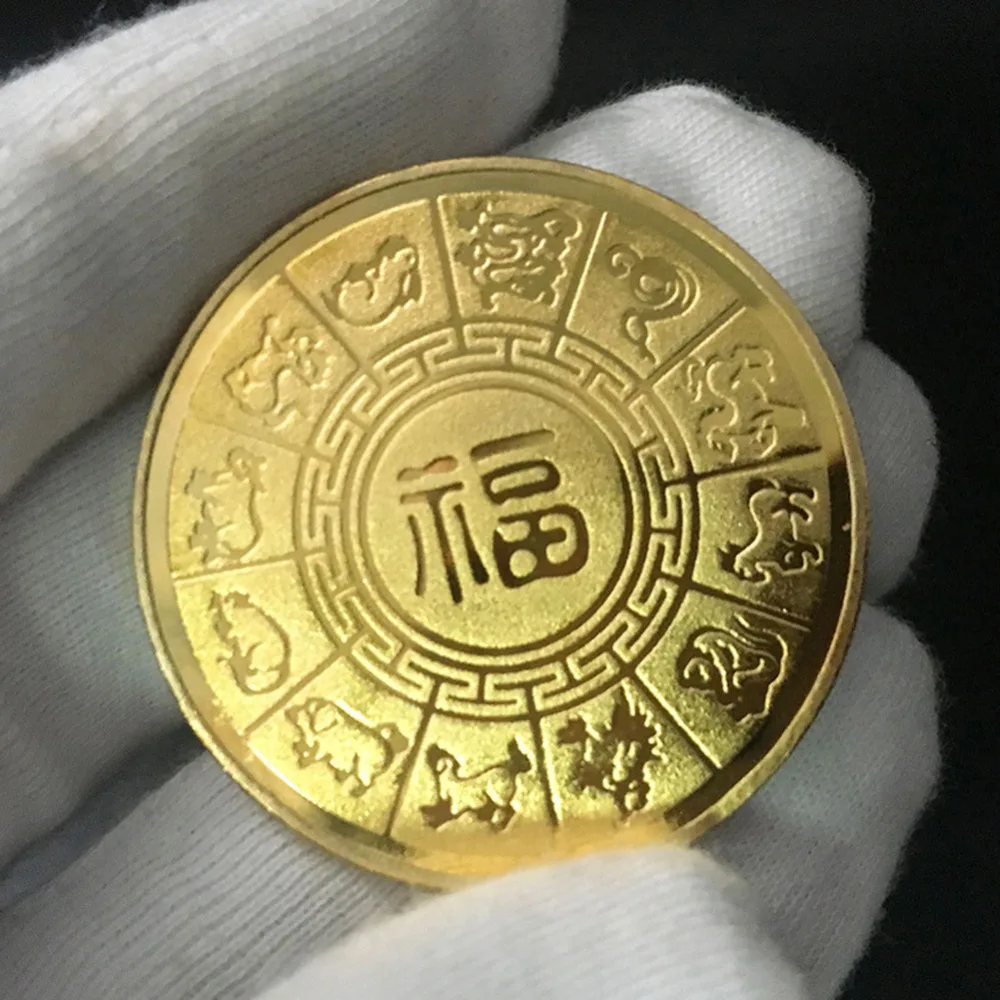 3 стиля 2019 памятная монета с надписью Lucky Pig подарок на Новый год позолоченная