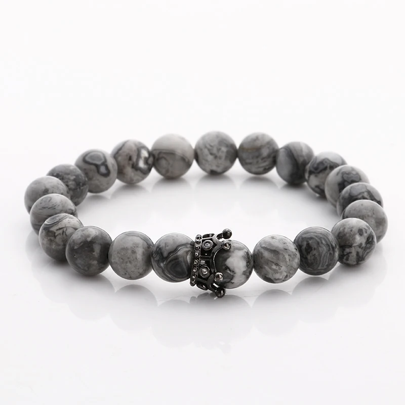 8 мм Мужской натуральный матовый камень оникс браслет эластичный микро