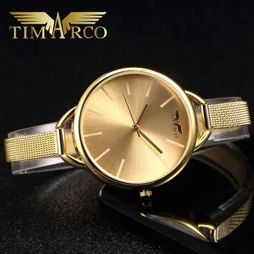 TIMARCO Топ Бренд роскошные часы ультратонкие женские наручные кварцевые