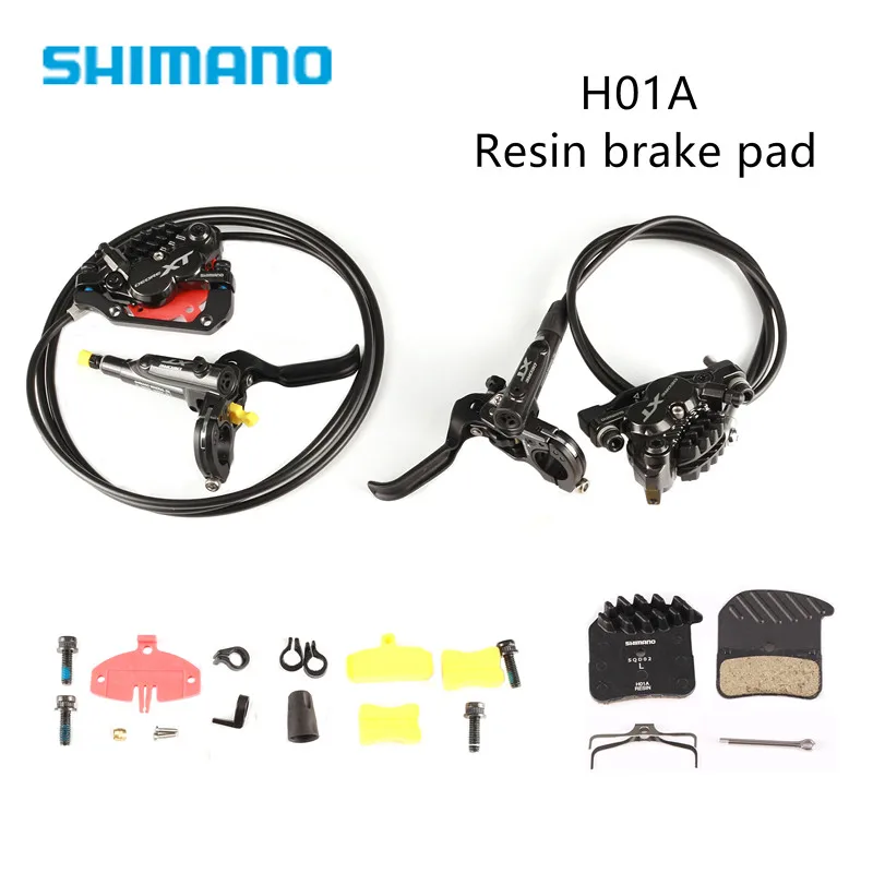H01A brake pad Shimano XT M8020 4 поршневой горный велосипед гидравлические дисковые тормоза для MTB велосипеда Горные DH спереди 1000 мм сзади 1700 мм - Цвет: H01A brake pad