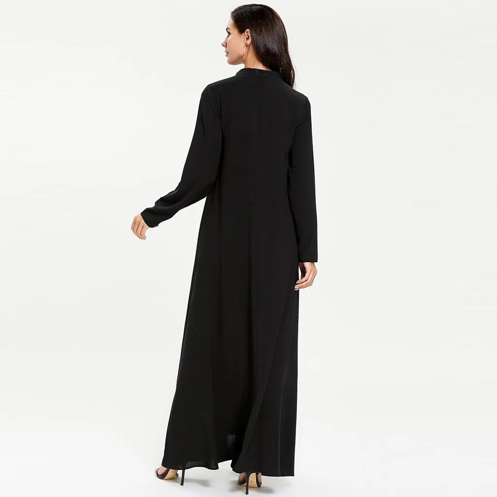 Мусульманское платье Abaya мусульманское одежда для женщин полиэстер с вышивкой