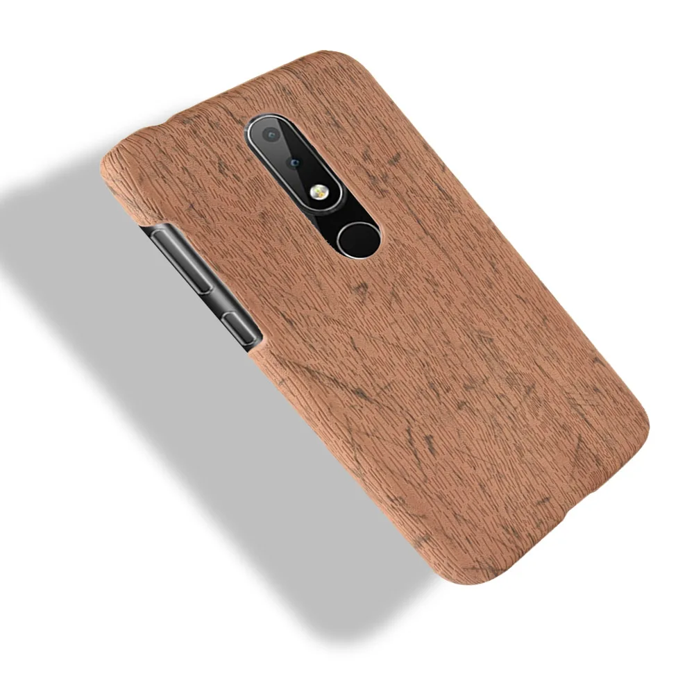 Для Nokia 5 1 Plus чехол для телефона бампер PC пластик PU кожаный деревянные