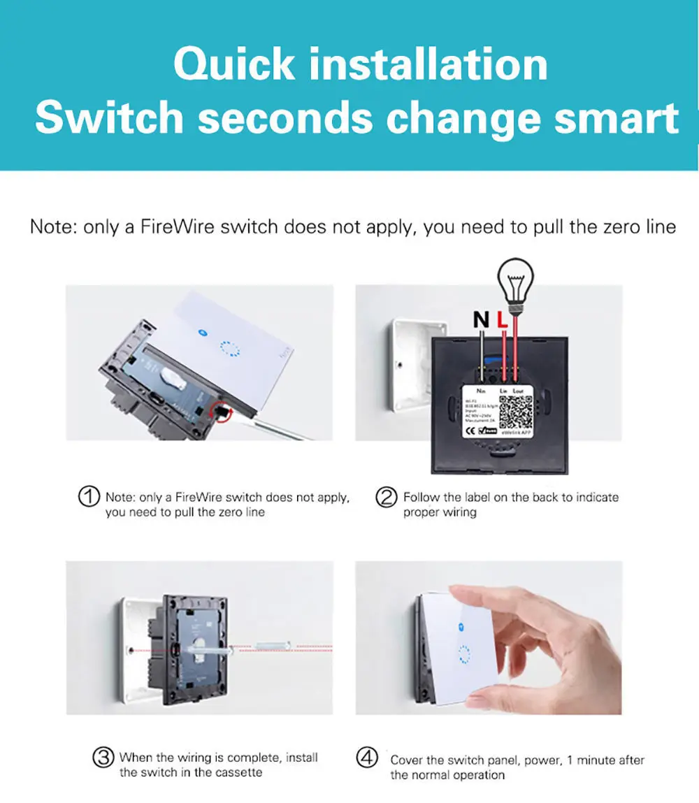 Sonoff T1 сенсорный Умный Переключатель ЕС WiFi и RF 86 Тип умный настенный сенсорный выключатель света дистанционное управление Умный дом Модуль Автоматизации