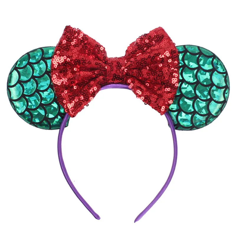 F Disney/ милые банты для девочек, повязка на голову, уши, аксессуары для волос, детские женские головные аксессуары, головной убор, повязка для волос, праздничные Вечерние - Цвет: F