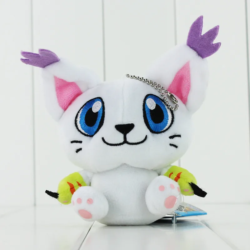 8 видов стилей Аниме Digimon Agumon Gabumon Tailmon Tentomon Gomamon Piyomon Palmon Patamon брелок для ключей плюшевая игрушка мягкая подвеска