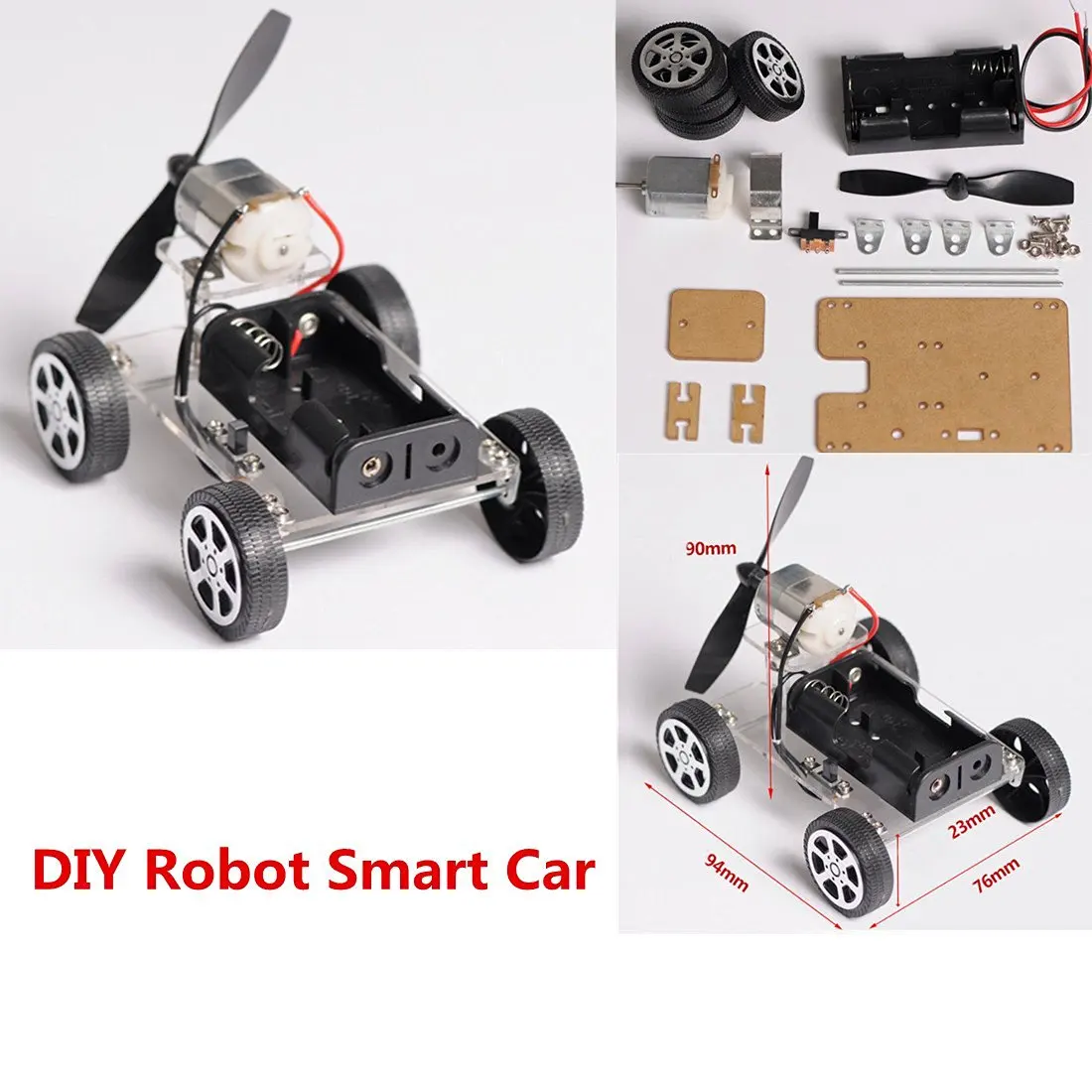 

MINI 4-wheel Windmilling DIY Robot Smart Car Chassis Kits Car Model and Battery Box