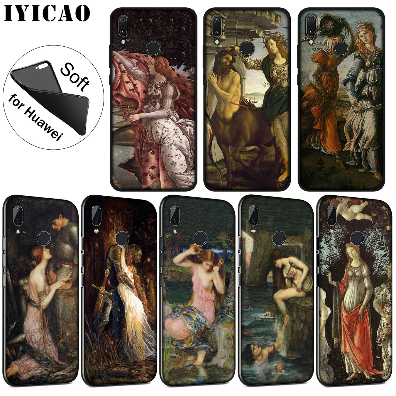 IYICAO Art Paintings The Birth Of Venus Soft Silicone Case for Huawei P30 P20 Pro P10 P9 P8 Lite Mini 2017 2016 P smart Z 2019 |
