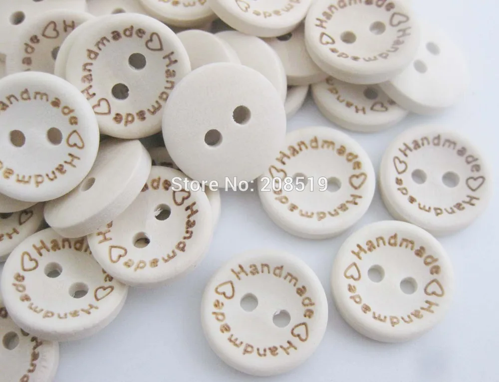 

WBNWAN Выгравированные деревянные пуговицы ручной работы для скрапбукинга 100 шт. 2 отверстия Fait Основные кнопки Швейные аксессуары