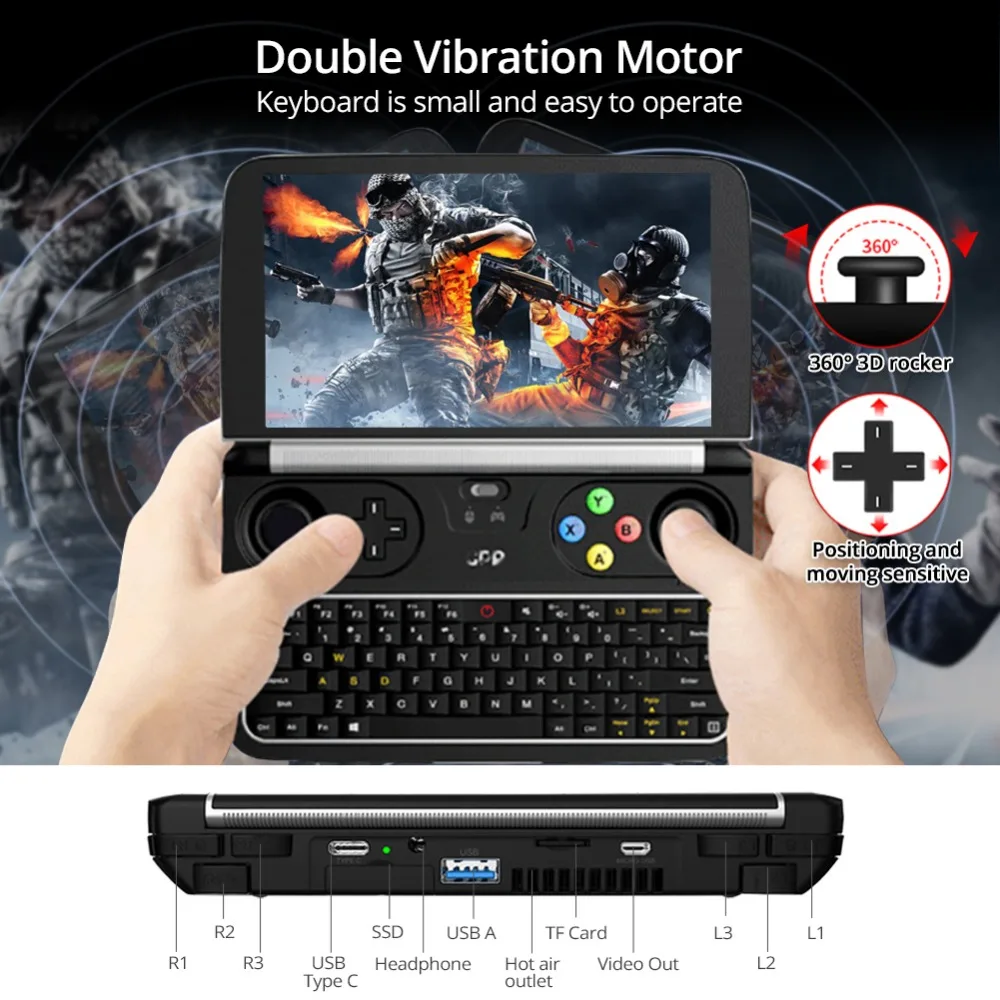 Новый GPD WIN 2 WIN2 6 дюймов ручной игровой ноутбук Intel Core m3 7Y30 оконные рамы 10 8 Гб