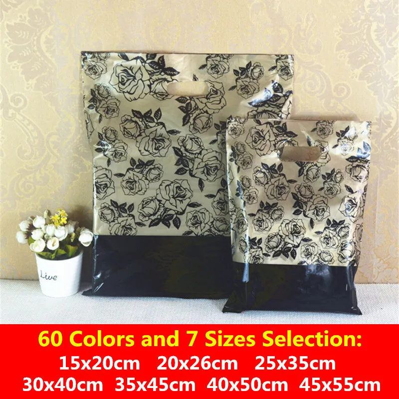 10 шт. 20x26x25x35x30x40 см пластиковый подарочный пакет с ручками для выпечки