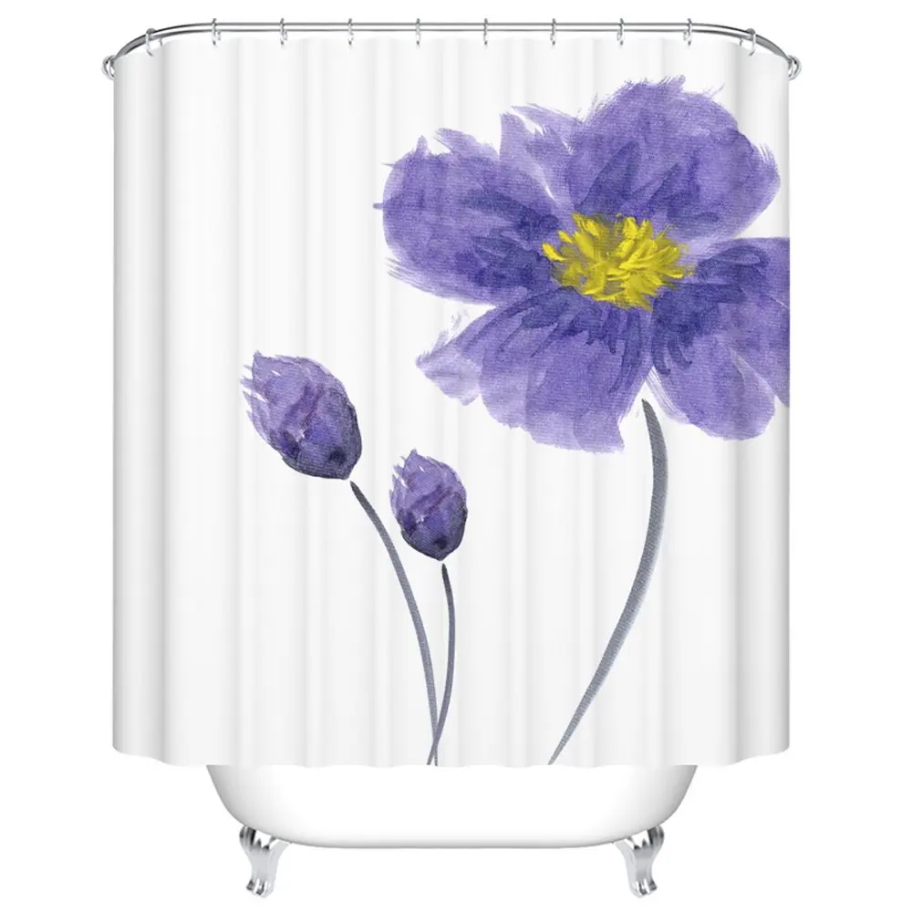 NanNingShiNautical занавески для душа фиолетовый цветок красивая ткань 60X72Inch|shower curtain|shower