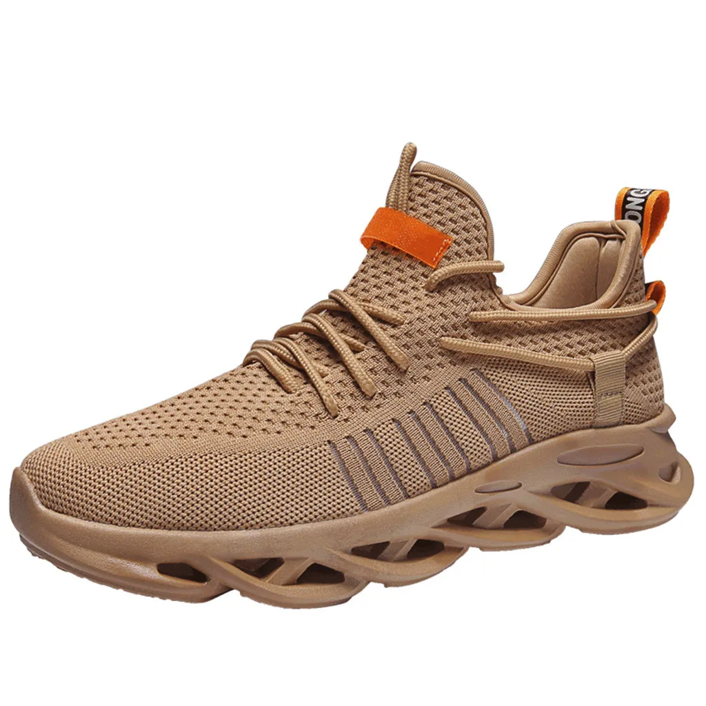 Оранжевый Spring And Summer Cutout Sole Mens Casual Shoes Mesh Sport Shoes Sneakers Mens Trainers Zapatillas Hombre - Цвет: Оранжевый