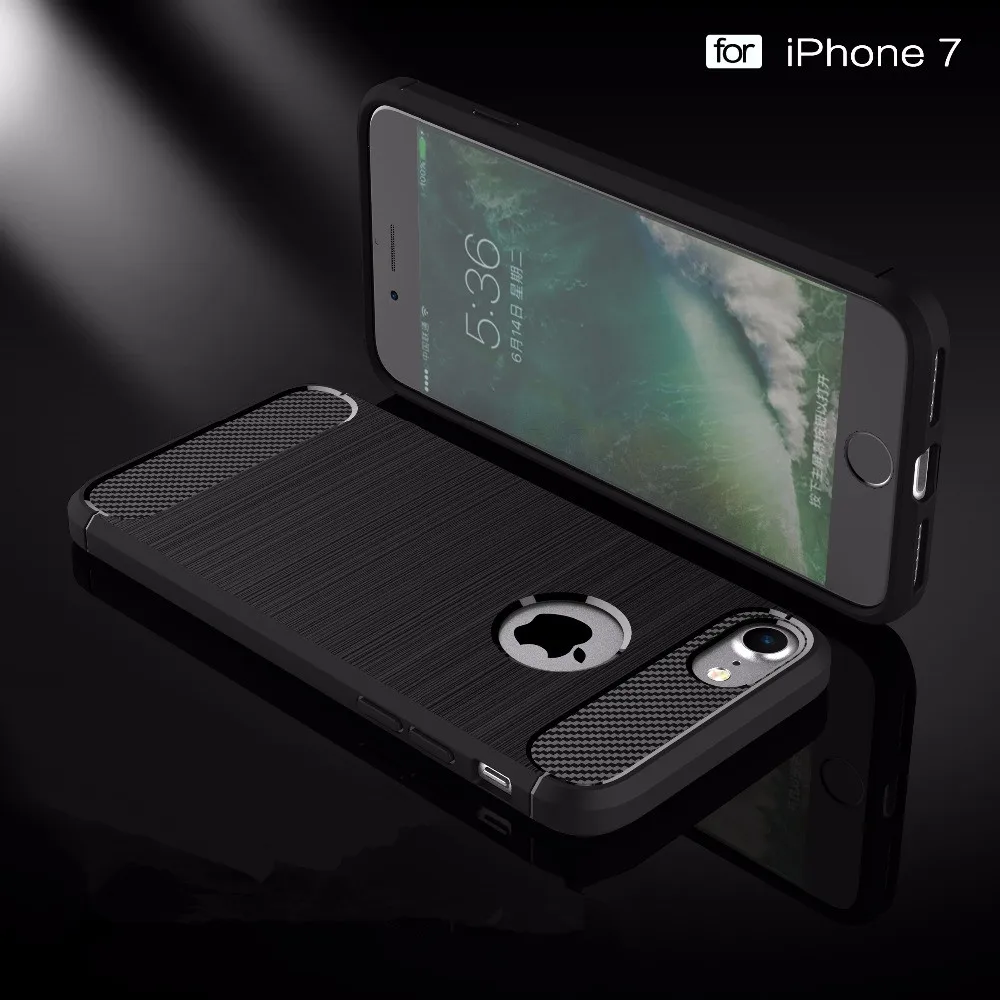 Прочный матовый тпу анти стук телефон case для iphone 7 плюс случаи обложка iphon7 коке