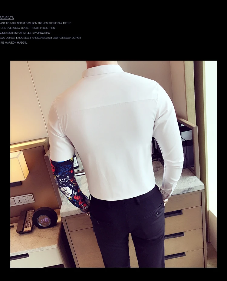 Men's Shirt Long Sleeve Shirts Designer High Quality Casual Slim Fit Men Shirt Business Dress Shirts Camisa Social Masculina