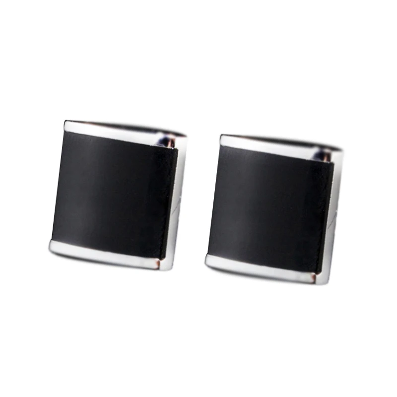 Роскошные мужские черные запонки с кристаллами высококачественные свадебные