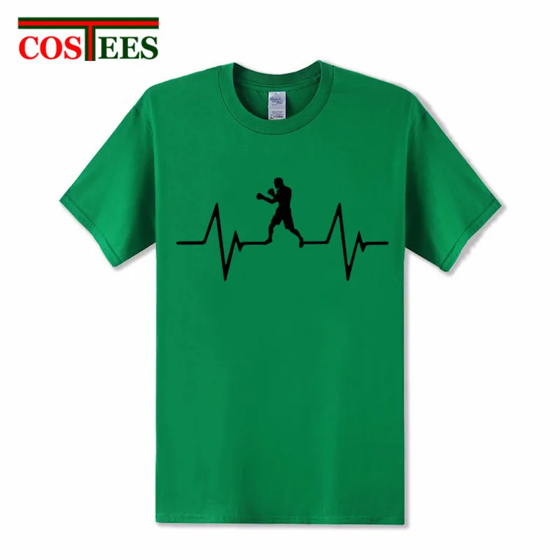 Amazing Boxinger heartbeat Love T-shirt Men Man's Top brand Design Short Sleeve Thanksgiving Day Custom Family normal shirt male | Мужская