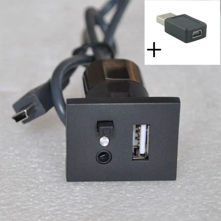 Back USB флэш/AUX разъем интерфейса мини USB кабель аудио вход Адаптер для ford focus 2 mk2 2009 2010 2011 - Название цвета: Back