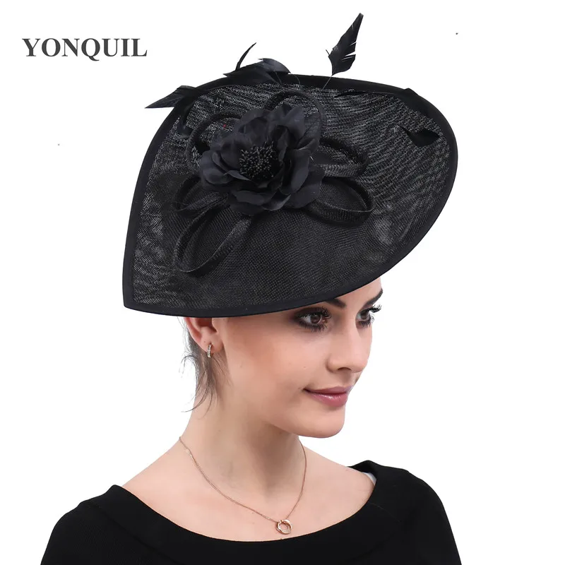 Vintage church Big Fascinators party hats women elegant derby wedding headwear veils accessories bridal ladies days headpiece | Дом и сад
