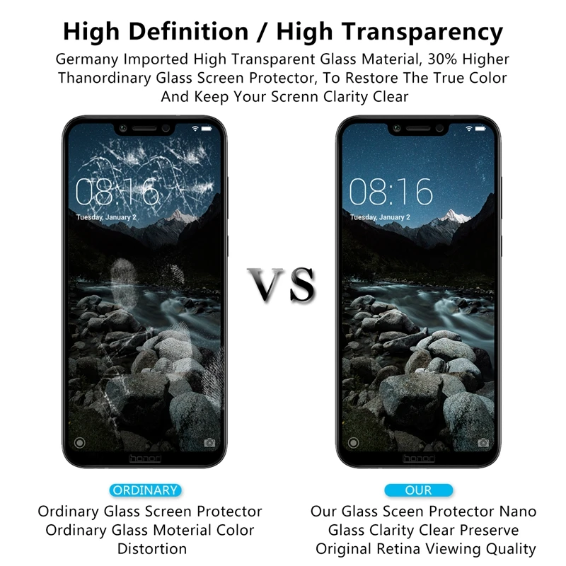 Полное покрытие из закаленного стекла для huawei Honor Play HonorPlay 6," Защитная пленка для экрана для huawei Honor Play