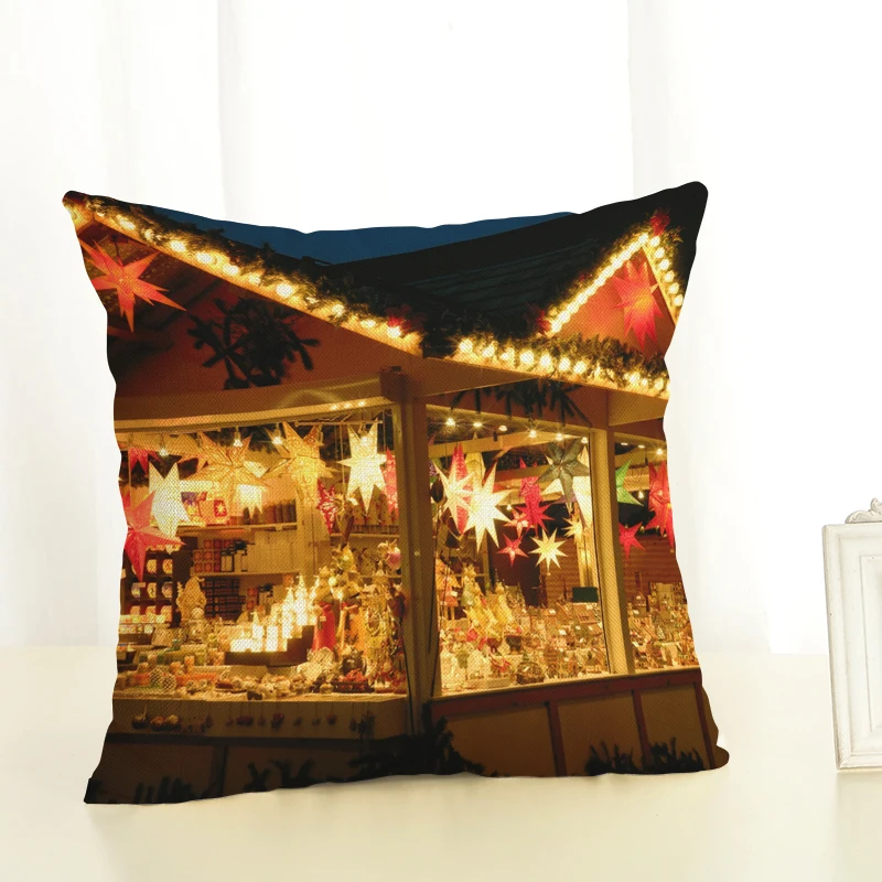 Рождественская наволочка Санта Клаус Печать счастливый день радость подарки на