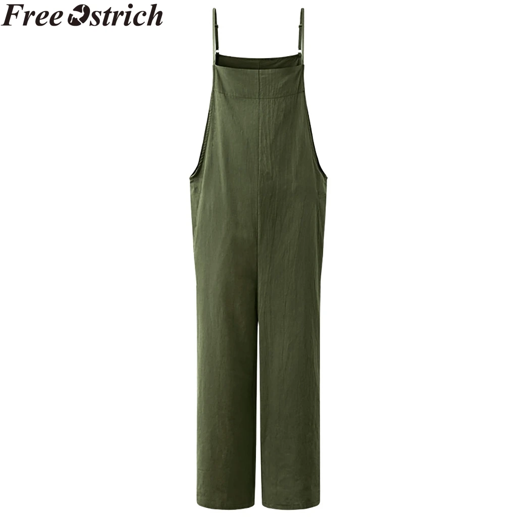 Летний женский свободный комбинезон с широкими штанинами тонкий однотонный