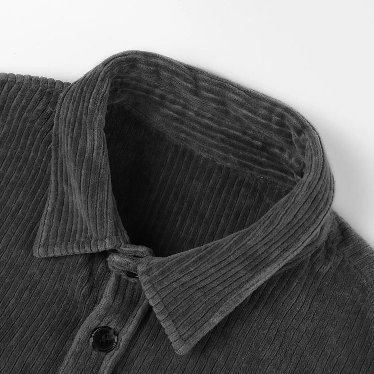Men's Winter Dress Casual Corduroy European Style Long Sleeve Shirt New Slim Pockets Thickened Pure Cotton S896 | Мужская одежда