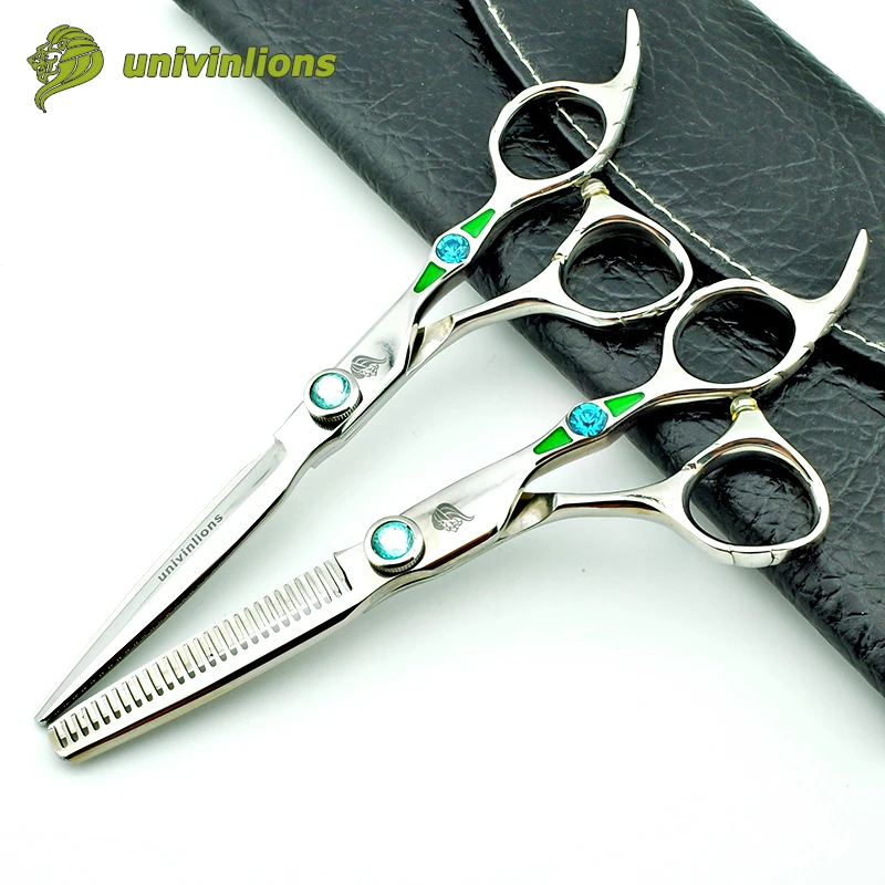 

6" green diamond professional hair scissors high quality hairdressing tesouras de cabelereiro profissional para corte de cabelo